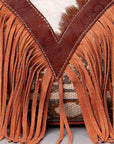 OHLAY WEEKENDER Upcycled Wool Embossed Hair-on Genuine Leather women bag western handbag purse