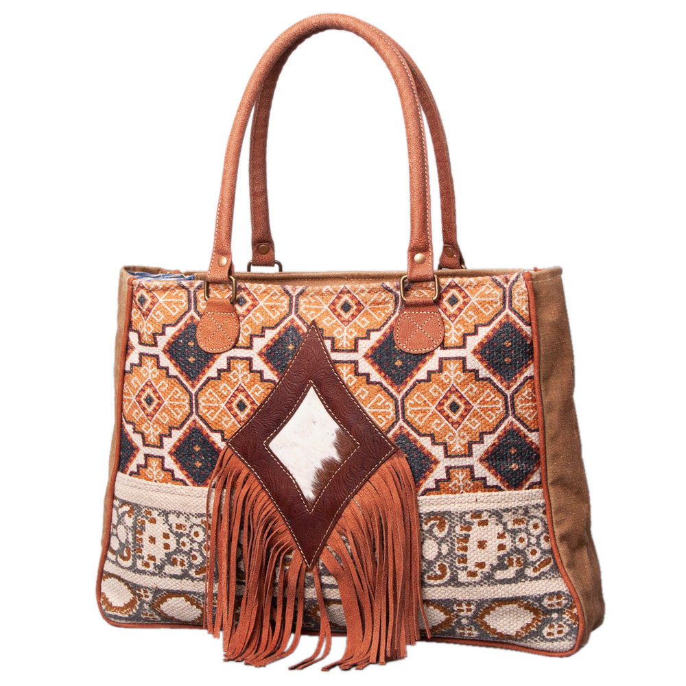OHLAY WEEKENDER Upcycled Wool Embossed Hair-on Genuine Leather women bag western handbag purse