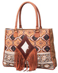 OHLAY WEEKENDER Upcycled Wool Embossed Hair-on Genuine Leather women bag western handbag purse