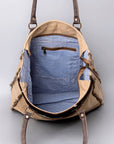 OHLAY KB518 TOTE Upcycled Canvas Hair-on Genuine Leather women bag western handbag purse