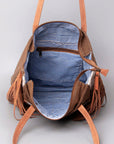 OHLAY KB519 TOTE Upcycled Canvas Hair-on Genuine Leather women bag western handbag purse