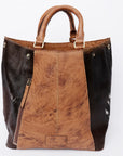 American Darling Hand Tooled Hair On Genuine Leather Women Bag Western Handbag Purse