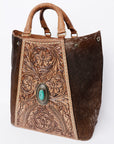 American Darling Hand Tooled Hair On Genuine Leather Women Bag Western Handbag Purse