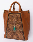 American Darling Hand Tooled Hair On Genuine Leather Women Bag Western Handbag Purse