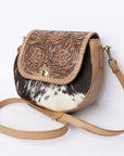 American Darling Hand Tooled Hair On Genuine Leather Women Bag Western Handbag Purse