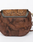 American Darling Hand Tooled Hair On Genuine Leather Women Bag Western Handbag Purse
