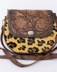 American Darling Hand Tooled Hair On Genuine Leather Women Bag Western Handbag Purse