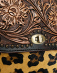 American Darling Hand Tooled Hair On Genuine Leather Women Bag Western Handbag Purse