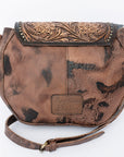 American Darling Hand Tooled Hair On Genuine Leather Women Bag Western Handbag Purse