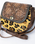 American Darling Hand Tooled Hair On Genuine Leather Women Bag Western Handbag Purse