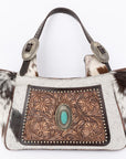 American Darling Hand Tooled Hair On Genuine Leather Women Bag Western Handbag Purse