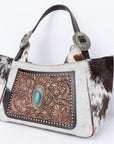 American Darling Hand Tooled Hair On Genuine Leather Women Bag Western Handbag Purse