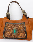 American Darling Hand Tooled Hair On Genuine Leather Women Bag Western Handbag Purse