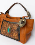 American Darling Hand Tooled Hair On Genuine Leather Women Bag Western Handbag Purse