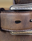 3D Crazy Correct Brown Men'S Western Basic Leather Belt