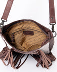 American Darling Hand Tooled Hair On Genuine Leather Women Bag Western Handbag Purse