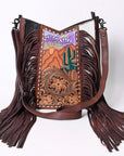 American Darling Hand Tooled Hair On Genuine Leather Women Bag Western Handbag Purse