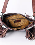American Darling Hand Tooled Hair On Genuine Leather Women Bag Western Handbag Purse