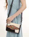 American Darling Cross Body I Hand Tooled Hair-On Genuine Leather Women Bag Western Handbag Purse