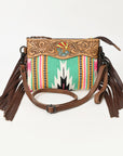 American Darling Cross Body Hand Tooled Saddle Blanket Genuine Leather Women Bag Western Handbag Purse