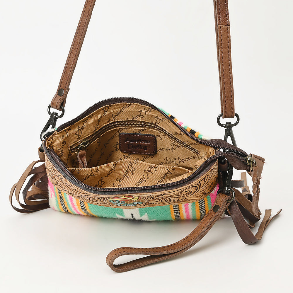 American Darling Cross Body Hand Tooled Saddle Blanket Genuine Leather Women Bag Western Handbag Purse
