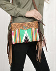 American Darling Cross Body Hand Tooled Saddle Blanket Genuine Leather Women Bag Western Handbag Purse