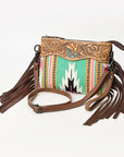 American Darling Cross Body Hand Tooled Saddle Blanket Genuine Leather Women Bag Western Handbag Purse