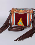 American Darling Cross Body Hand Tooled Saddle Blanket Genuine Leather Women Bag Western Handbag Purse