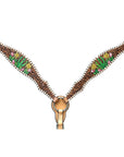 Bar H Equine Genuine Western American Leather Horse Premium Headstall & Breast Collar Set