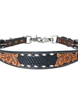 Bar H Equine Genuine Western American Leather Horse Premium Headstall & Breast Collar Set