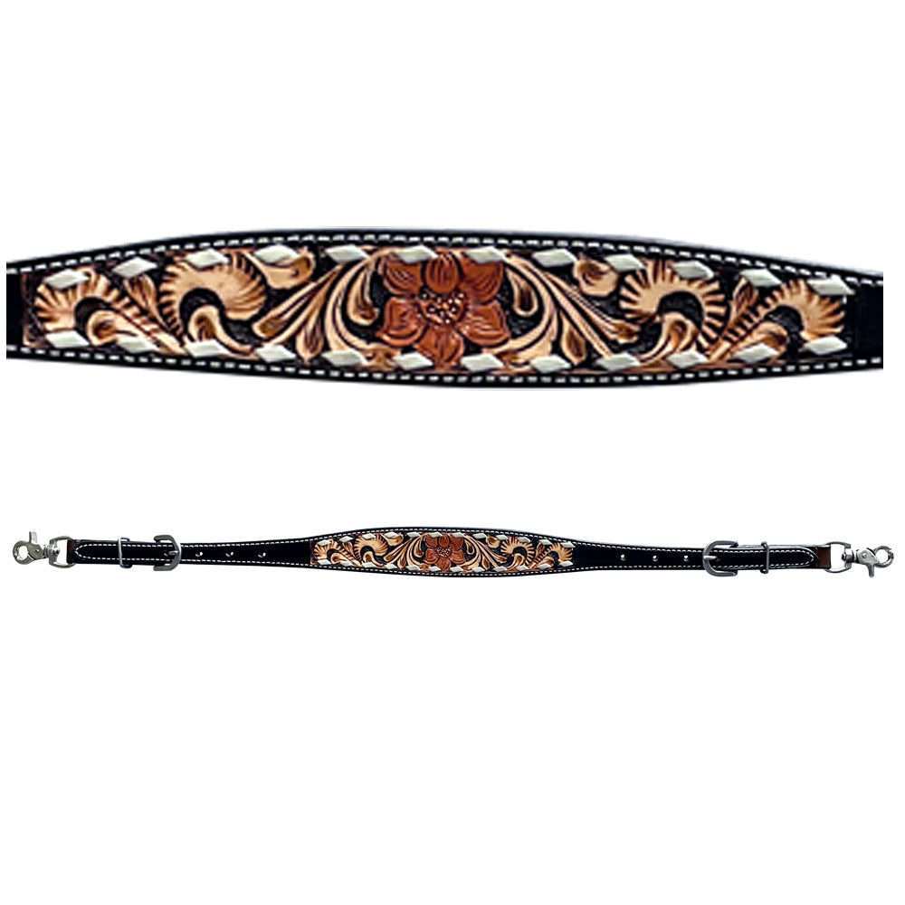 Bar H Equine Genuine Western American Leather Horse Premium Headstall &amp; Breast Collar Set