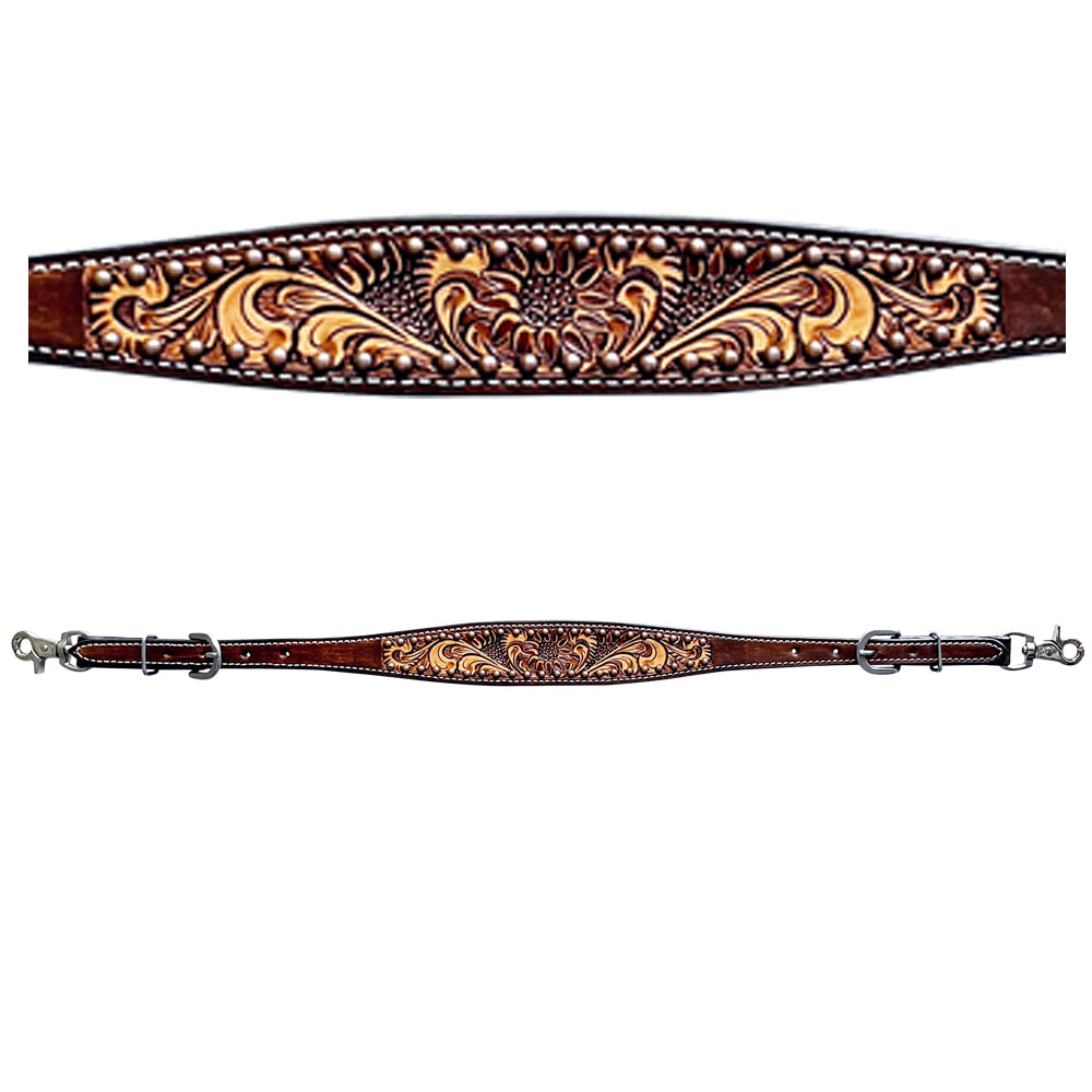 Bar H Equine Genuine Western American Leather Horse Premium Headstall &amp; Breast Collar Set