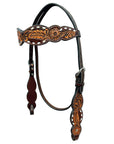 Bar H Equine Genuine Western American Leather Horse Premium Headstall & Breast Collar Set