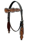 Bar H Equine Genuine Western American Leather Horse Premium Headstall & Breast Collar Set