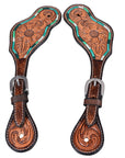 Bar H Equine Leather Spurs Straps for Adults - Western Womens Spur Straps for Horse Riding, Barrel Racing, Show, and Rodeo