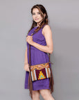 American Darling Cross Body Hand Tooled Saddle Blanket Genuine Leather Women Bag Western Handbag Purse