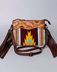 American Darling Cross Body Hand Tooled Saddle Blanket Genuine Leather Women Bag Western Handbag Purse