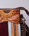 American Darling Cross Body Hand Tooled Saddle Blanket Genuine Leather Women Bag Western Handbag Purse