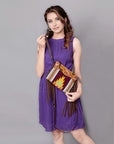 American Darling Cross Body Hand Tooled Saddle Blanket Genuine Leather Women Bag Western Handbag Purse