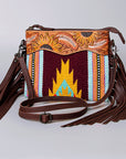 American Darling Cross Body Hand Tooled Saddle Blanket Genuine Leather Women Bag Western Handbag Purse