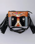 American Darling Cross Body Hand Tooled Saddle Blanket Genuine Leather Women Bag Western Handbag Purse