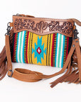 American Darling Cross Body Hand Tooled Saddle Blanket Genuine Leather Women Bag Western Handbag Purse