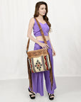 American Darling ADBGZ703 Crossbody Hand Tooled Saddle Blanket Genuine Leather Women Bag Western Handbag Purse