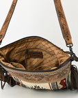 American Darling ADBGZ703 Crossbody Hand Tooled Saddle Blanket Genuine Leather Women Bag Western Handbag Purse