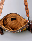 American Darling ADBGZ707 Crossbody Hand Tooled Saddle Blanket Genuine Leather Women Bag Western Handbag Purse