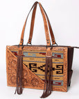 American Darling Tote Hand Tooled Saddle Blanket Genuine Leather Women Bag Western Handbag Purse