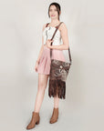 American Darling ADBGZ638A Messenger Genuine Leather Women Bag Western Handbag Purse