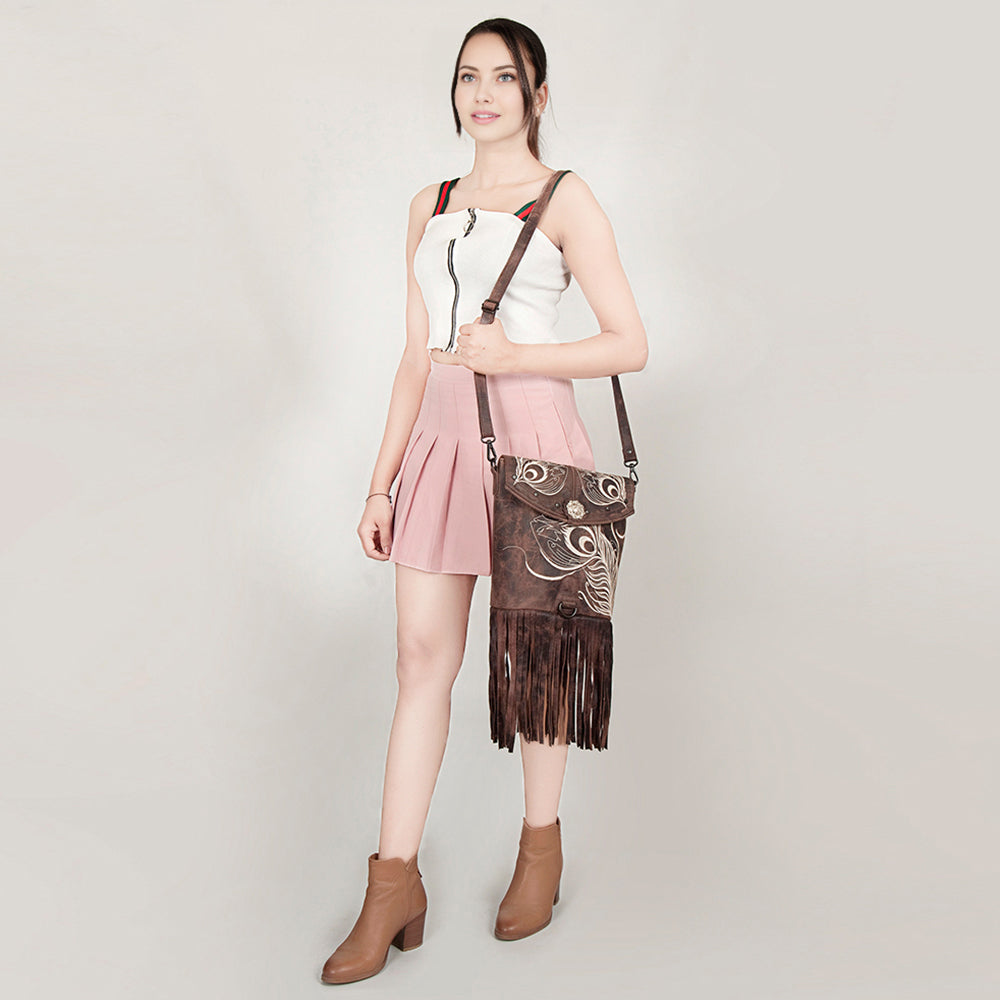 American Darling ADBGZ638A Messenger Genuine Leather Women Bag Western Handbag Purse