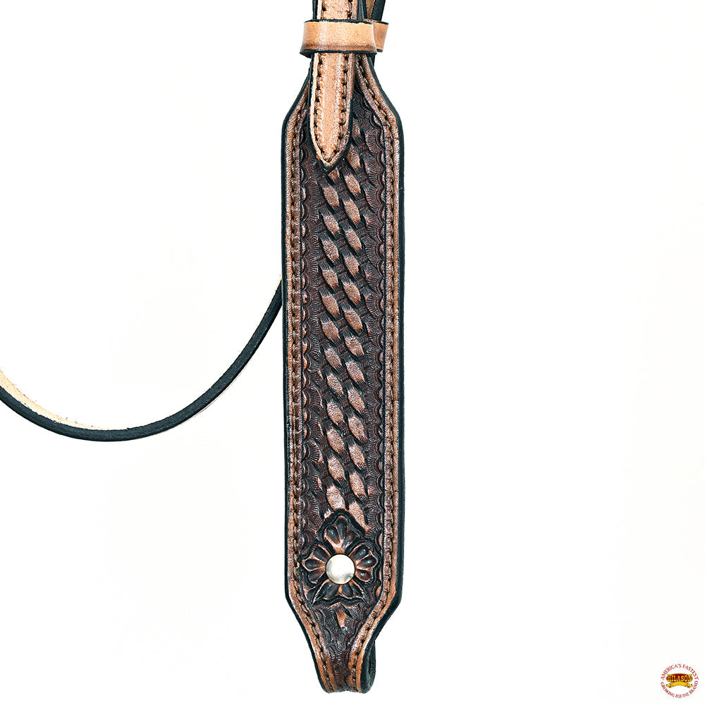 HILASON Western Horse Genuine American Leather Headstall &amp; Breast Collar Set Brown