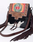 American Darling Cross Body Ii Hand Tooled Hair On Genuine Leather Women Bag Western Handbag Purse